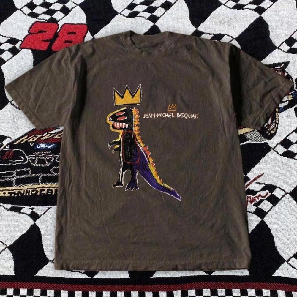 Gildan Men Brown T-Shirt, Brown Jean-Michel Basquiat Graphic Tee
